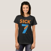 Sick Seven Meme Tee Six Seven Fun Wordplay T-shirt (Voorkant volledig)