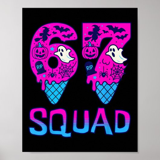 Sick Seven Meme Tee Six Seven Funny 67 Halloween S Poster (Voorkant)