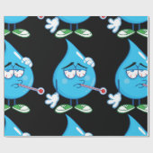 Sick Water Drop Wrapping Paper Cadeaupapier (Vlak)