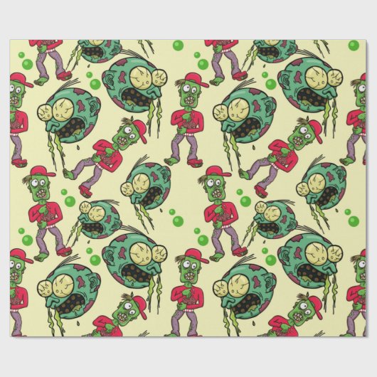 Sick Zombie Pattern Cadeaupapier (Vlak)