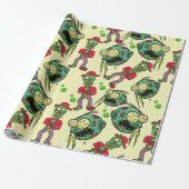 Sick Zombie Pattern Cadeaupapier (Uitgerold)