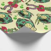 Sick Zombie Pattern Cadeaupapier (Hoek)