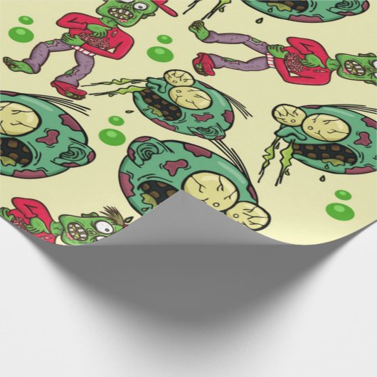 Sick Zombie Pattern Cadeaupapier (Hoek)
