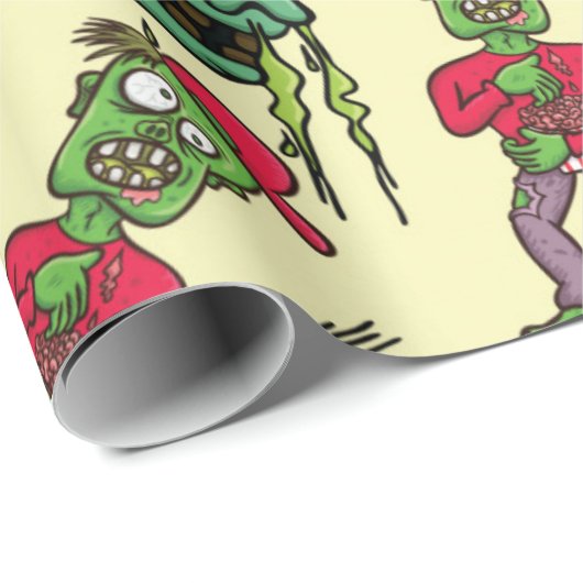 Sick Zombie Pattern Cadeaupapier (Rol Hoek)