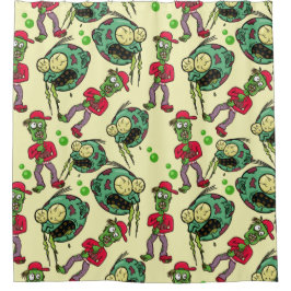 Sick Zombie Pattern Douchegordijn