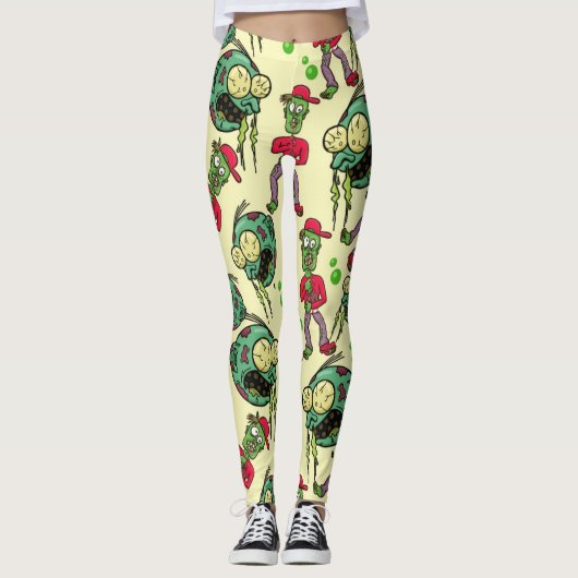 Sick Zombie Pattern Leggings (Voorkant)