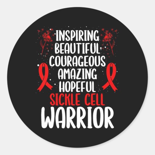Sickel Cell Awareness Movement Fighter Inspirerend Ronde Sticker (Voorkant)