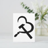 Sickle And Hammer, Heart, Love, Communism Briefkaart (Staand voorkant)