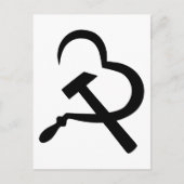 Sickle And Hammer, Heart, Love, Communism Briefkaart (Voorkant)