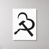 Sickle And Hammer, Heart, Love, Communism Canvas Afdruk (Voorkant)