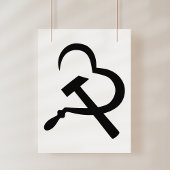Sickle And Hammer, Heart, Love, Communism Foto Afdruk