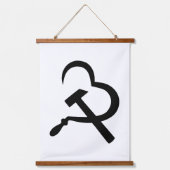 Sickle And Hammer, Heart, Love, Communism Hangend Wandkleed (Voorkant)