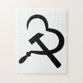 Sickle And Hammer, Heart, Love, Communism Legpuzzel (Verticaal)