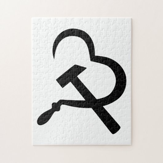 Sickle And Hammer, Heart, Love, Communism Legpuzzel (Verticaal)