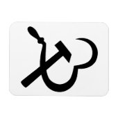 Sickle And Hammer, Heart, Love, Communism Magneet (Horizontaal)
