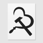 Sickle And Hammer, Heart, Love, Communism Magnetische Uitnodiging (Voorkant)