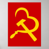Sickle And Hammer, Heart, Love, Communism Poster (Voorkant)