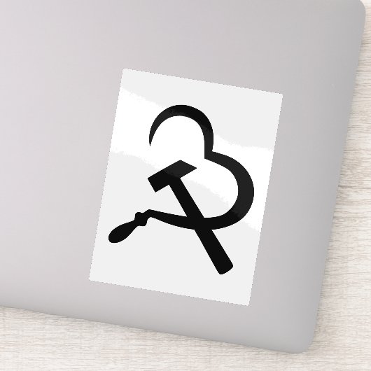 Sickle And Hammer, Heart, Love, Communism Sticker (Detail)