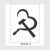 Sickle And Hammer, Heart, Love, Communism Sticker (Vel)