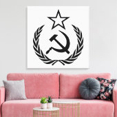 Sickle And Hammer, USSR, CCCP, Communism Canvas Afdruk (Insitu (Woonkamer))