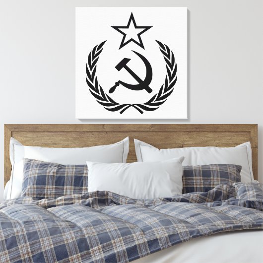 Sickle And Hammer, USSR, CCCP, Communism Canvas Afdruk (Insitu (Slaapkamer))