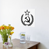 Sickle And Hammer, USSR, CCCP, Communism Folie Afdrukken (Laag (Keuken))