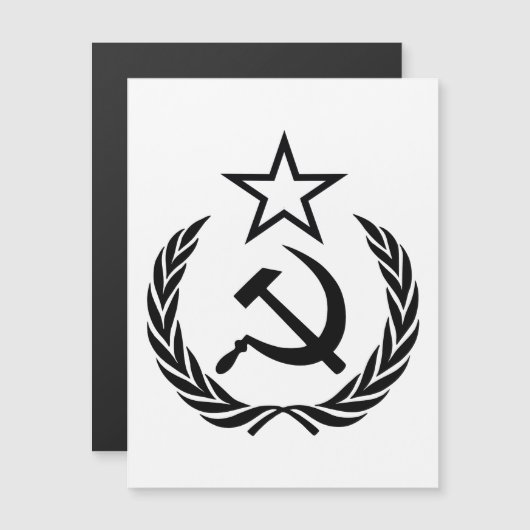 Sickle And Hammer, USSR, CCCP, Communism Magnetische Uitnodiging (Voorkant / Achterkant)