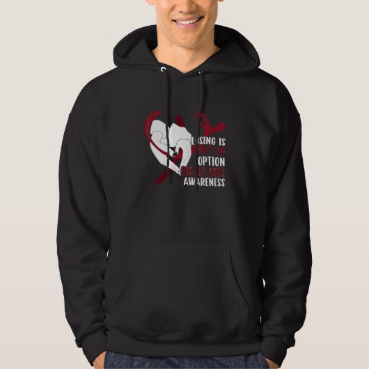 Sickle Cell Anemia Awareness   Burgundy Ribbon Hoodie (Voorkant)