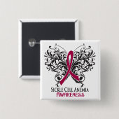 Sickle Cell Anemia Awareness Butterfly Vierkante Button 5,1 Cm (Voorkant /achterkant)