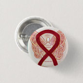 Sickle Cell Anemia Awareness Ribbon Angel Button (Voorkant /achterkant)
