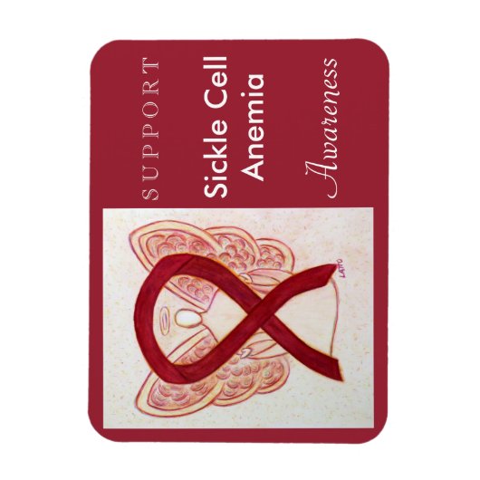 Sickle Cell Anemia Awareness Ribbon Angel Magnet Magneet (Verticaal)