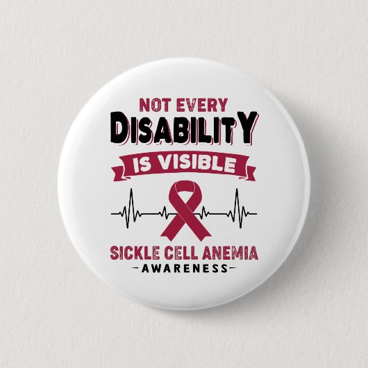 Sickle Cell Anemia Awareness Ribbon Support Giften Ronde Button 5,7 Cm (Voorkant)