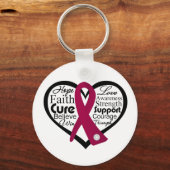Sickle Cell Anemia Heart Ribbon Collage Sleutelhanger (Voorkant)