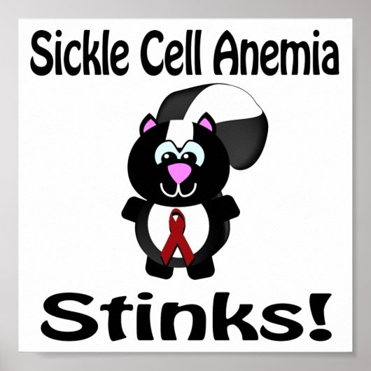 Sickle Cell Anemia Stinks Skunk Awareness Design Poster (Voorkant)