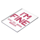 Sickle Cell Anemia Warrior - IK BEN FINE Notitieboek (Linkerzijde)