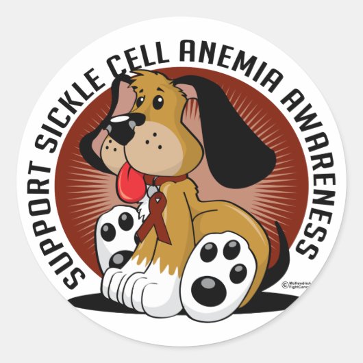 Sickle Cell Anemie Dog Ronde Sticker (Voorkant)
