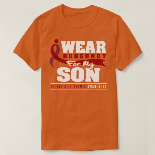 Sickle Cell Awareness Anemia Support Burgundy Son T-shirt (Design voorkant)