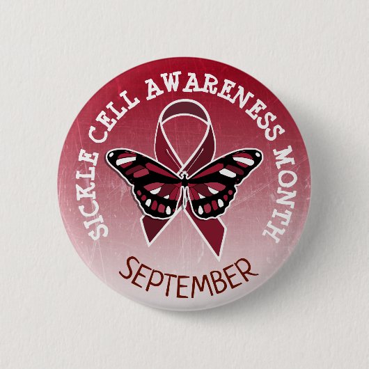 Sickle Cell Awareness Burgundy Ribbon Ronde Button 5,7 Cm (Voorkant)
