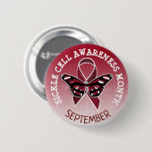 Sickle Cell Awareness Burgundy Ribbon Ronde Button 5,7 Cm (Voorkant /achterkant)