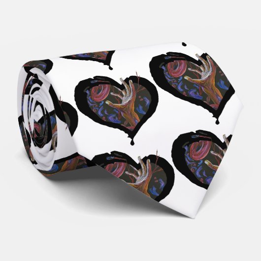 Sickle Cell Awareness Heart Tile - Hope Necktie Stropdas (Opgerold)