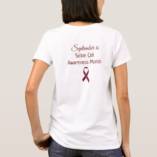Sickle Cell Awareness Maand Butterfly T-shirt (Achterkant)