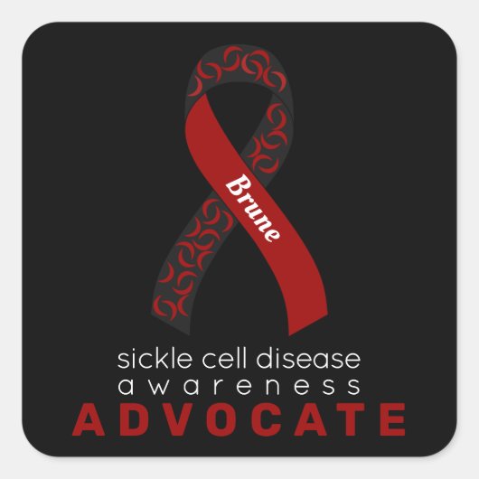 Sickle Cell Disease Advocate Black Square Sticker (Voorkant)