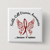 Sickle Cell Disease Butterfly 6.1 Vierkante Button 5,1 Cm (Voorkant)