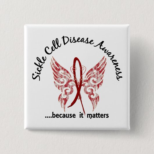 Sickle Cell Disease Butterfly 6.1 Vierkante Button 5,1 Cm (Voorkant)