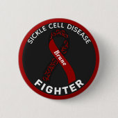 Sickle Cell Disease Fighter Ribbon Black Button (Voorkant)