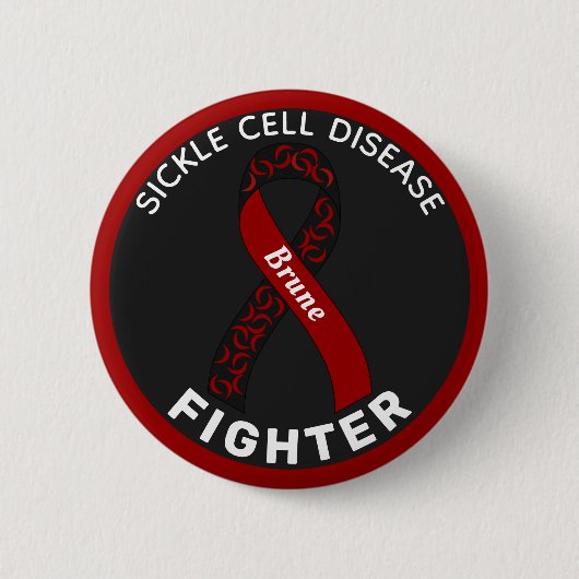 Sickle Cell Disease Fighter Ribbon Black Button (Voorkant)