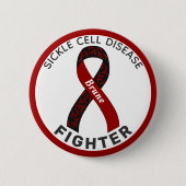 Sickle Cell Disease Fighter Ribbon White Button (Voorkant)