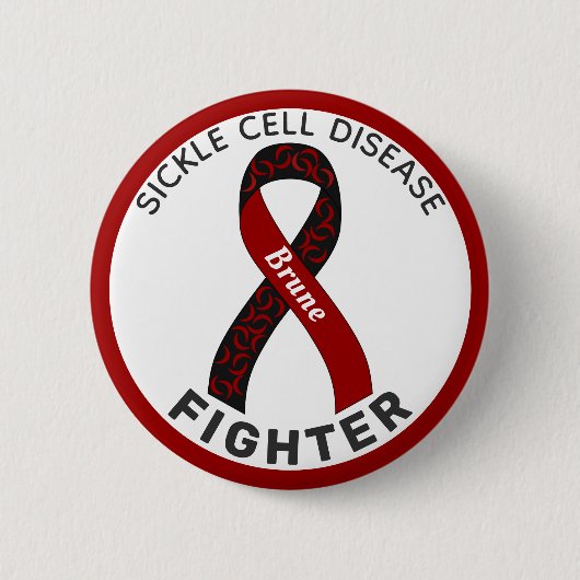 Sickle Cell Disease Fighter Ribbon White Button (Voorkant)