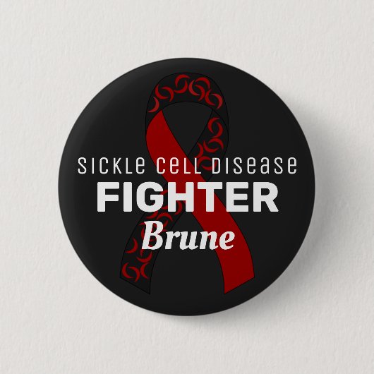 Sickle Cell Disease Ribbon Black Button (Voorkant)