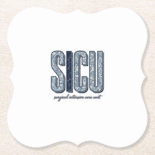 SICU Chirurgische Intensive Care Unit Vintage T-sh Kartonnen Onderzetters